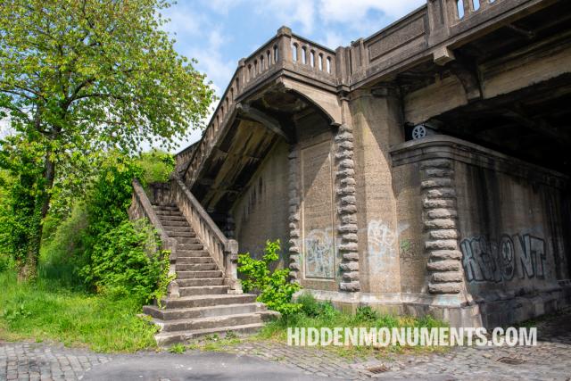 Concrete bridge pedestrain stairs